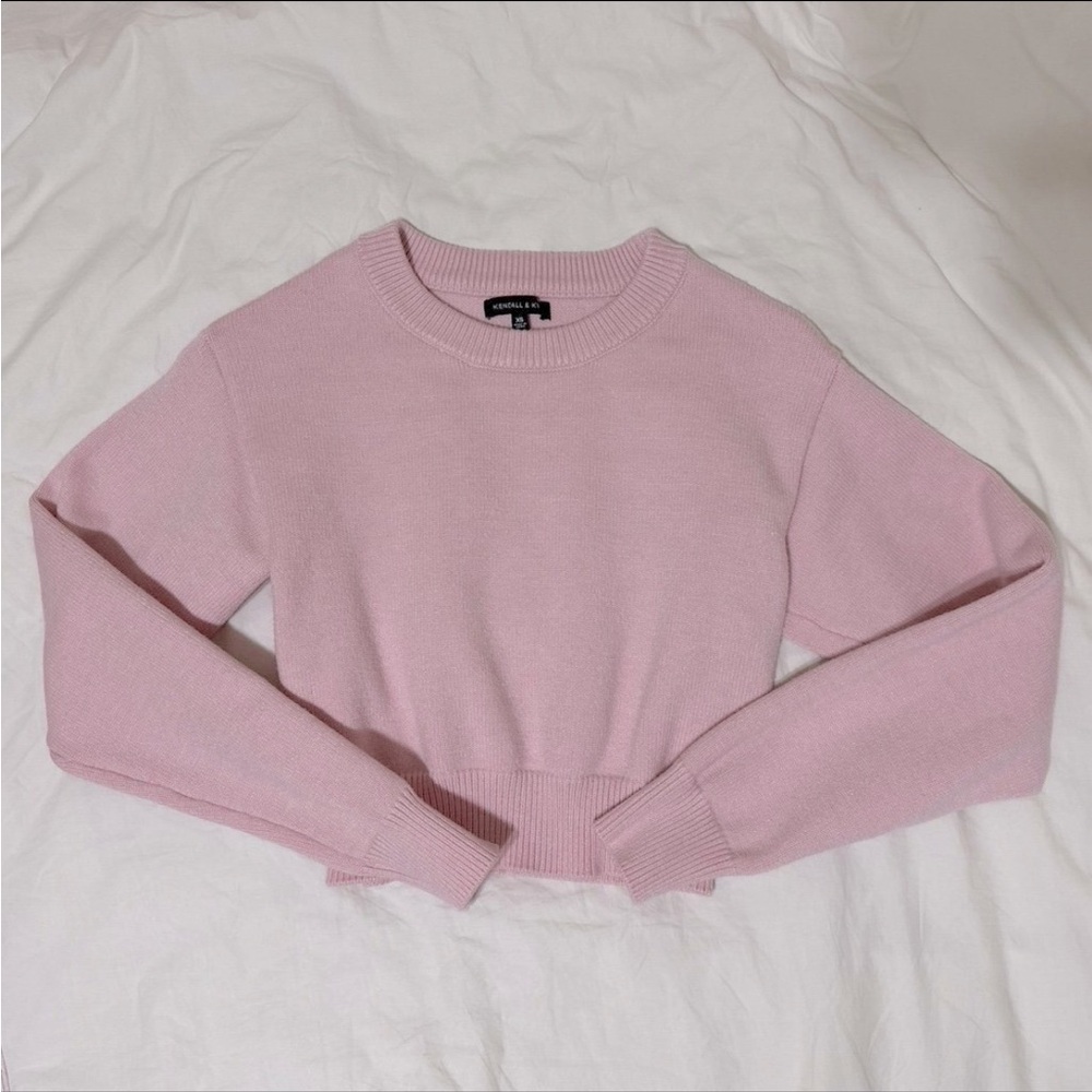 Cropped light pink sweater Pacsun